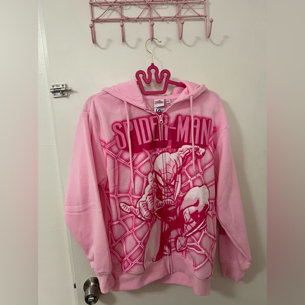 Viral Pink Spider-Man Full zip Hoodie